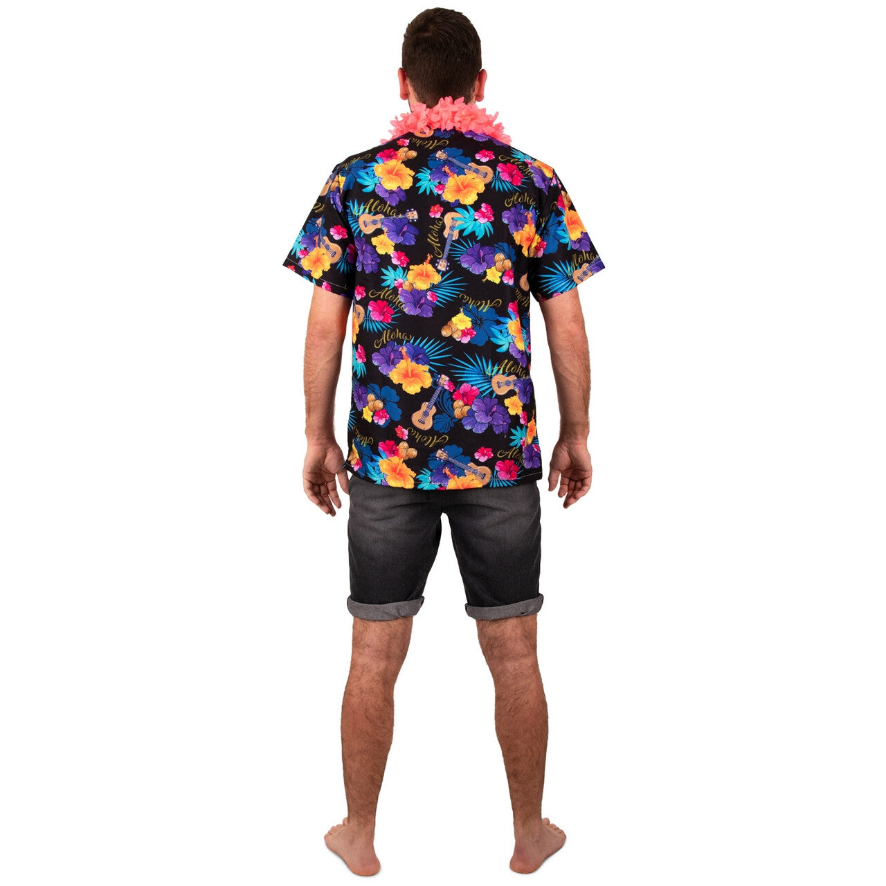 Op deze afbeelding zie je een Kostuums, van het merk PartyXplosion. Hawaii By Night Overhemd Zwart Man