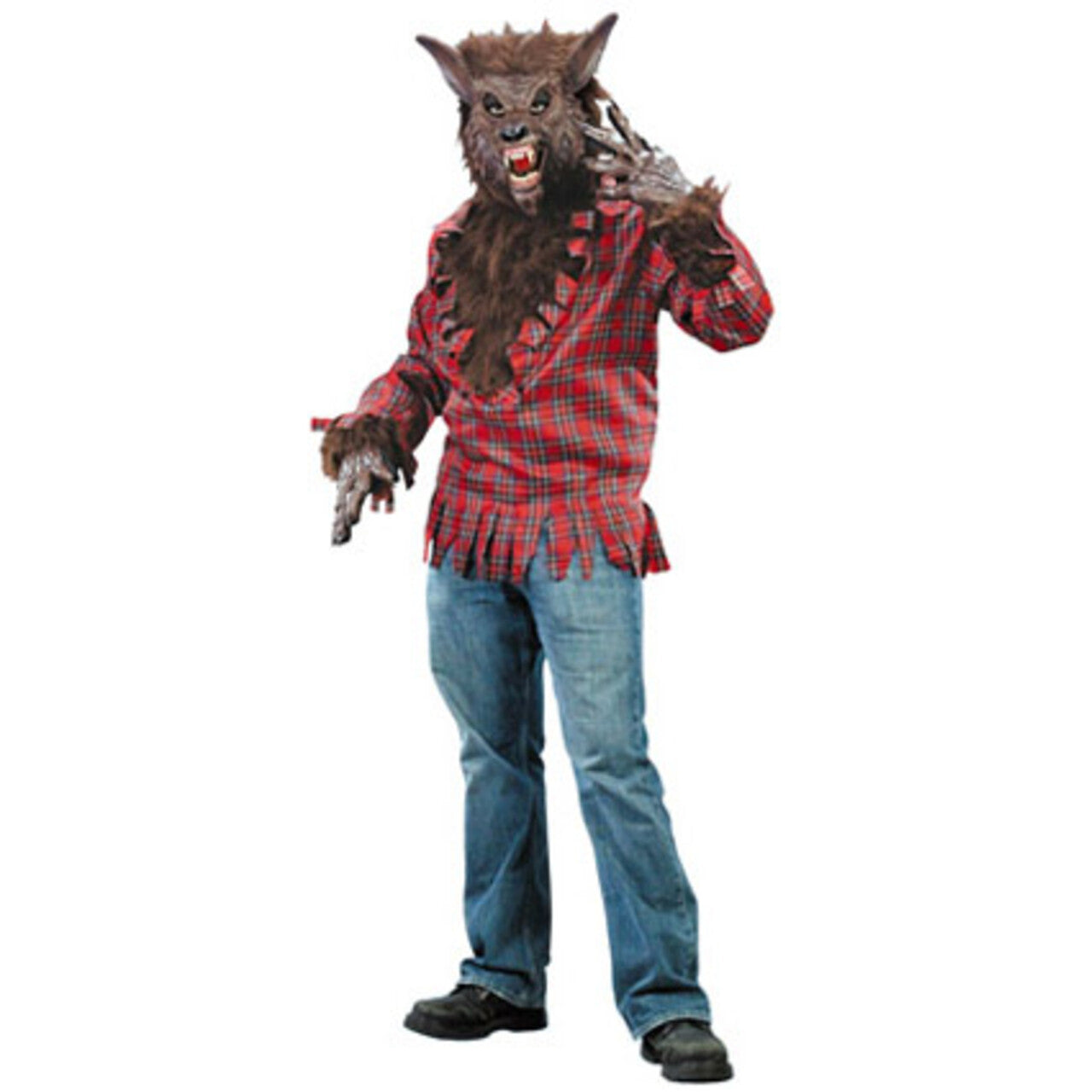 Op deze afbeelding zie je een Kostuums, van het merk PartyXplosion. Amerikaanse Weerwolf Shirt Met Masker Man Kostuum
