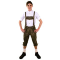 Lederhose Groen Deluxe Driekwart Met Groene Borduursels (Echt Leer) Man
