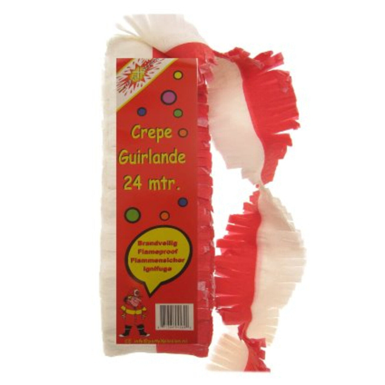 Op deze afbeelding zie je een Decoratie, van het merk PartyXplosion. Crepe Guirlande Slinger Rood Wit