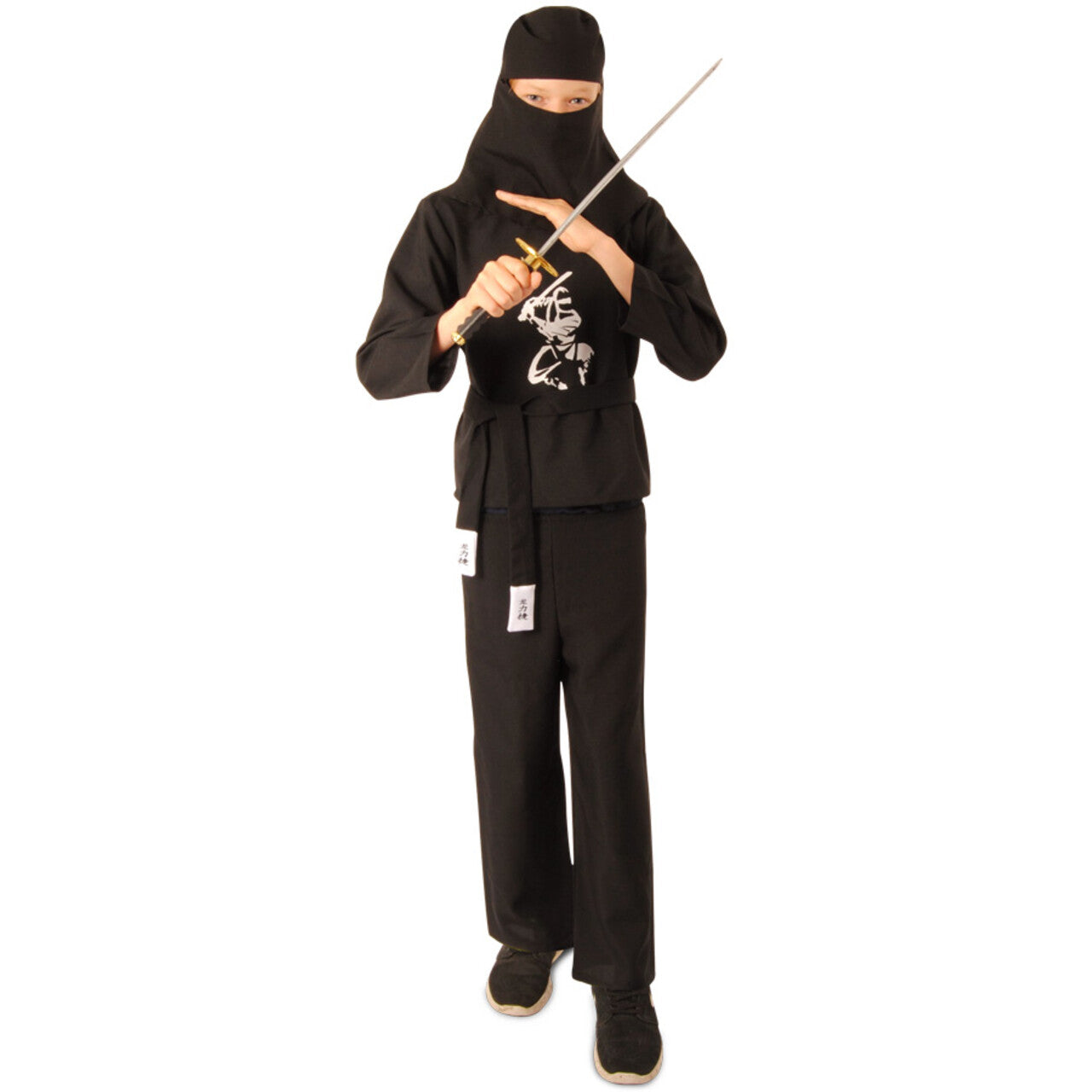 Op deze afbeelding zie je een Kostuums, van het merk PartyXplosion. Verborgen Man Ninja Fujita Seiko Kind Kostuum