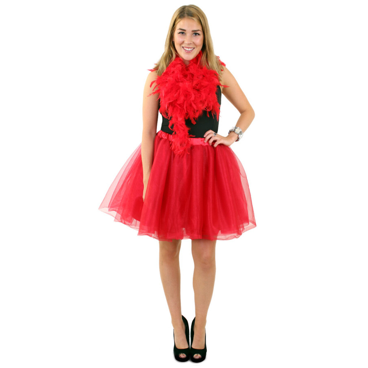 Op deze afbeelding zie je een Kostuums, van het merk PartyXplosion. Tule Rok Uit Dansen Rood Vrouw