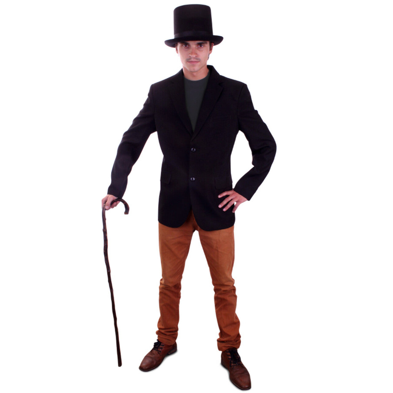 Op deze afbeelding zie je een Kostuums, van het merk PartyXplosion. Chique Zwart Colbert Zondag Man
