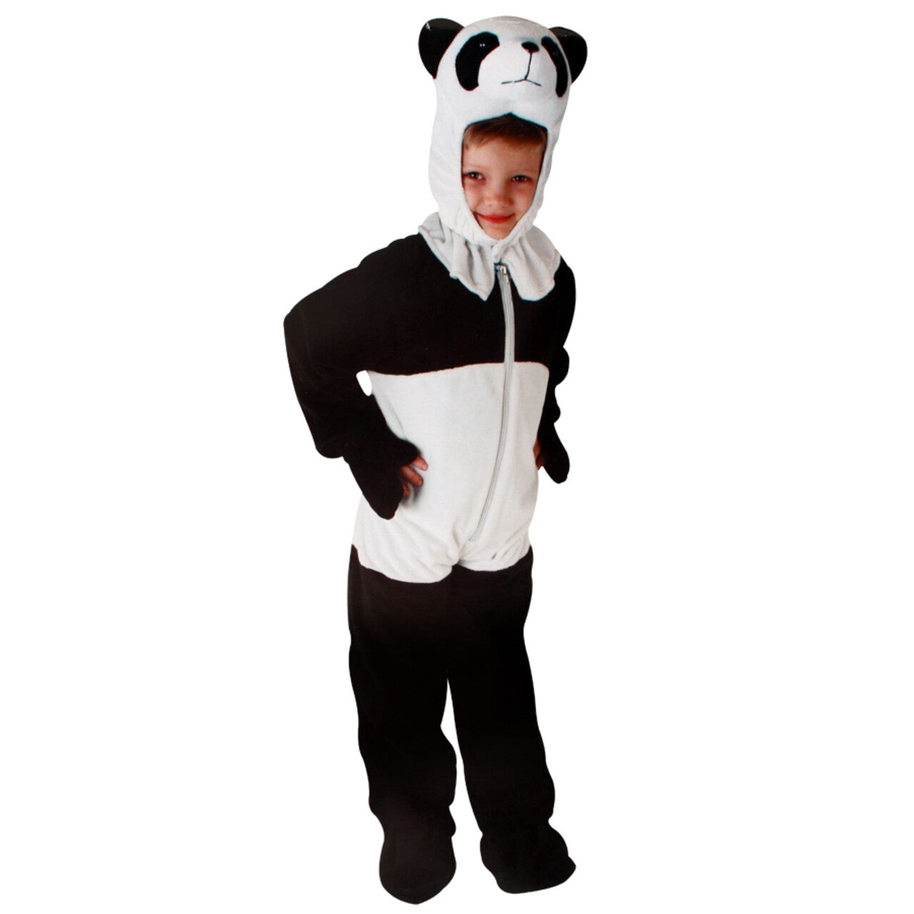 Op deze afbeelding zie je een Kostuums, van het merk PartyXplosion. Alles Is Zwart Wit China Panda Kind Kostuum
