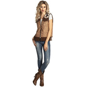 Op deze afbeelding zie je een Kostuums, van het merk PartyXplosion. Cowboy Cowgirl Wild West Vest Koe