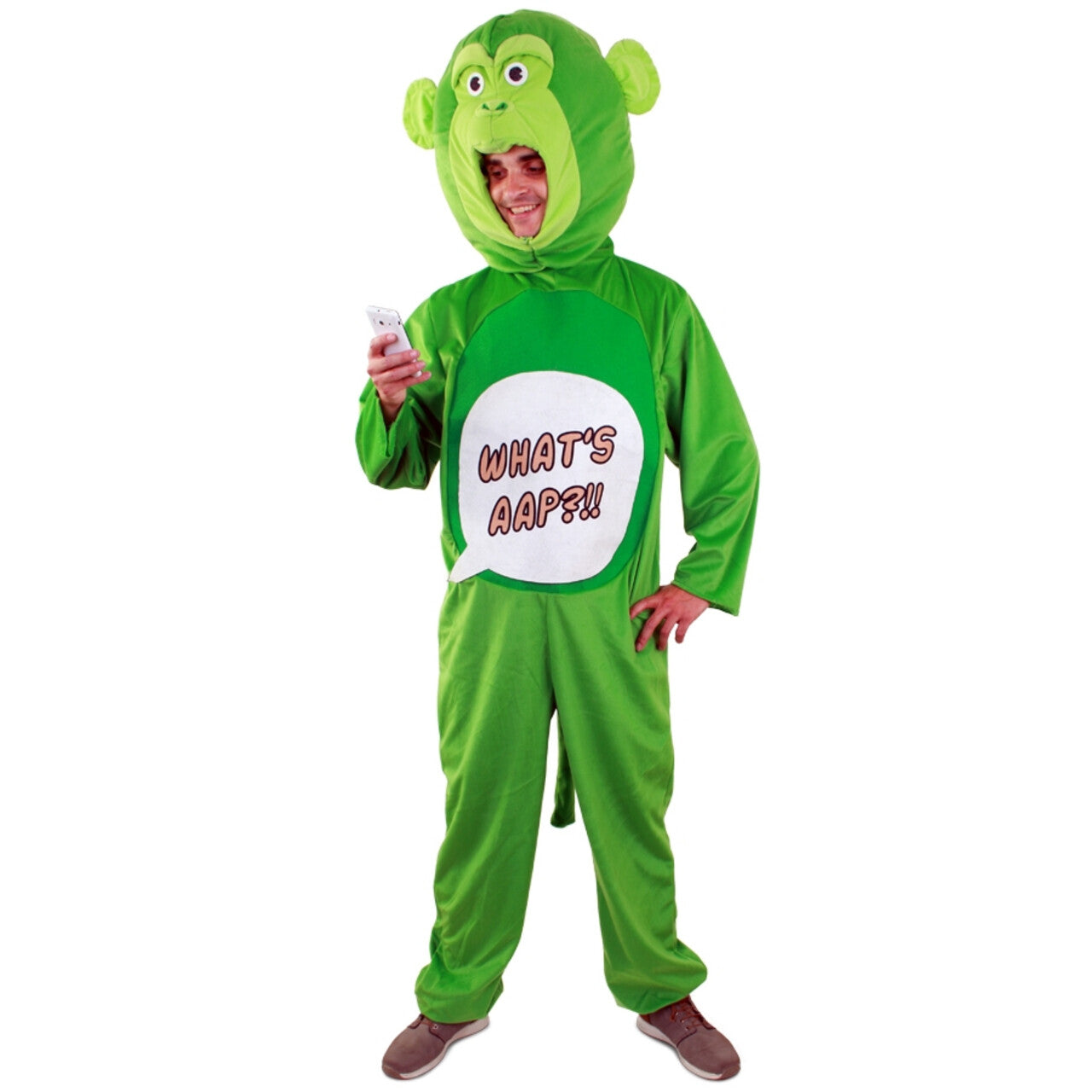 Op deze afbeelding zie je een Kostuums, van het merk PartyXplosion. Geinig Whats Aap Westerse Jungle Man Kostuum