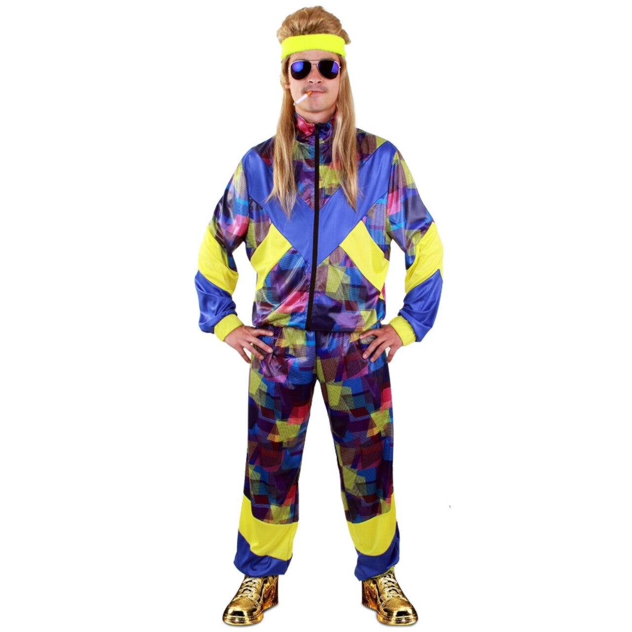 Op deze afbeelding zie je een Kostuums, van het merk PartyXplosion. Trainingspak Bijna Te Fout Om Fout Te Zijn Jaren 80 Kostuum