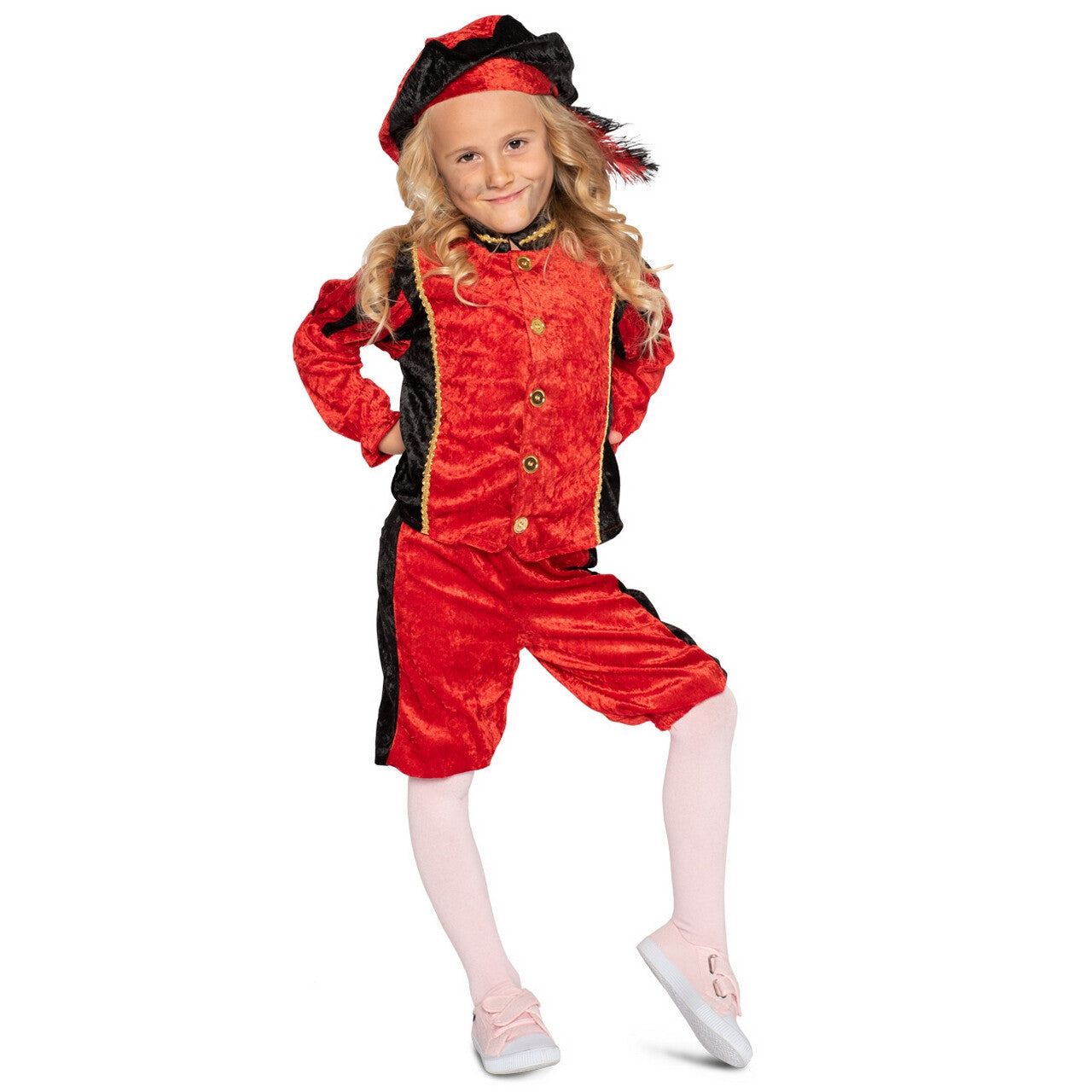 Op deze afbeelding zie je een Kostuums, van het merk PartyXplosion. Lief Rood Pietje Kind Kind Kostuum