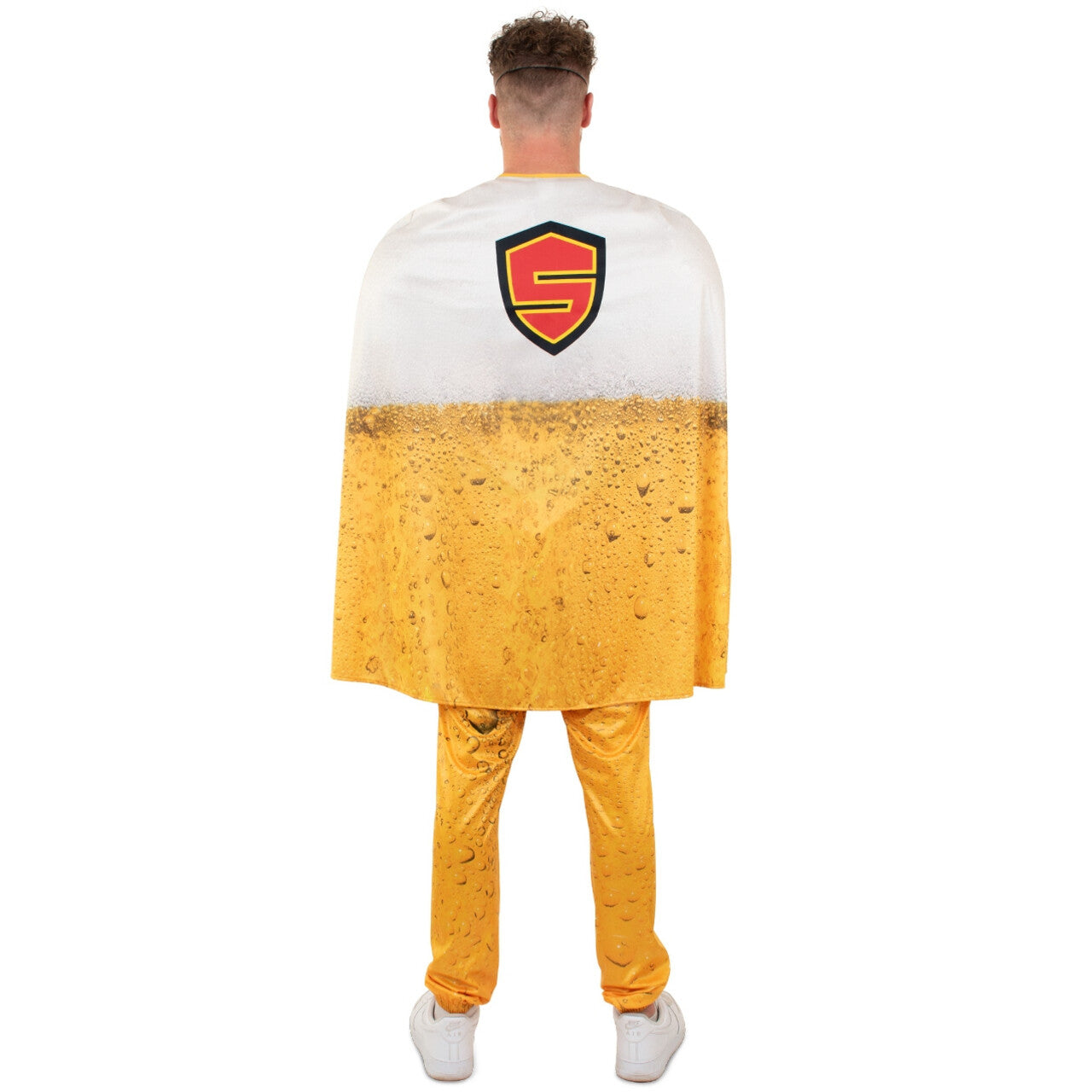 Op deze afbeelding zie je een Kostuums, van het merk PartyXplosion. Superheld Super Pils Man Kostuum