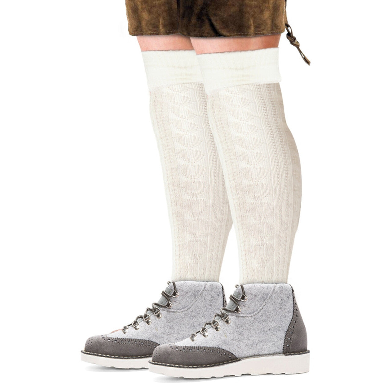 Op deze afbeelding zie je een Accessoires, van het merk PartyXplosion. Tiroler Sokken Lang Wit 39-46