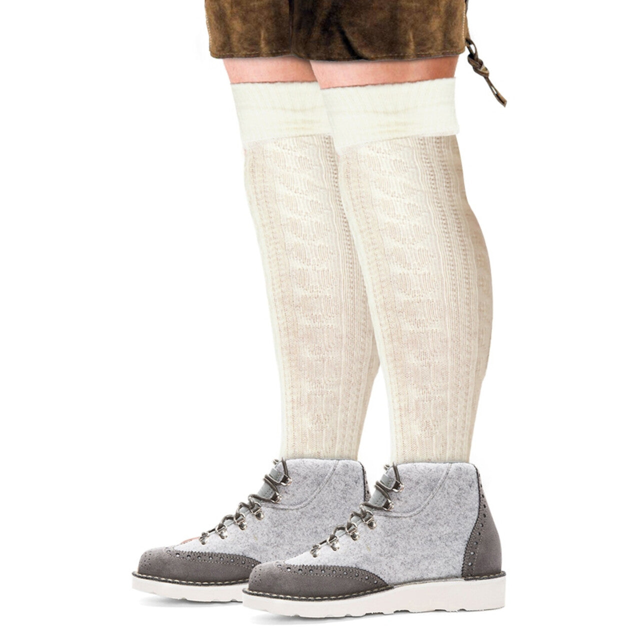 Op deze afbeelding zie je een Accessoires, van het merk PartyXplosion. Tiroler Sokken Lang Ecru 39-46