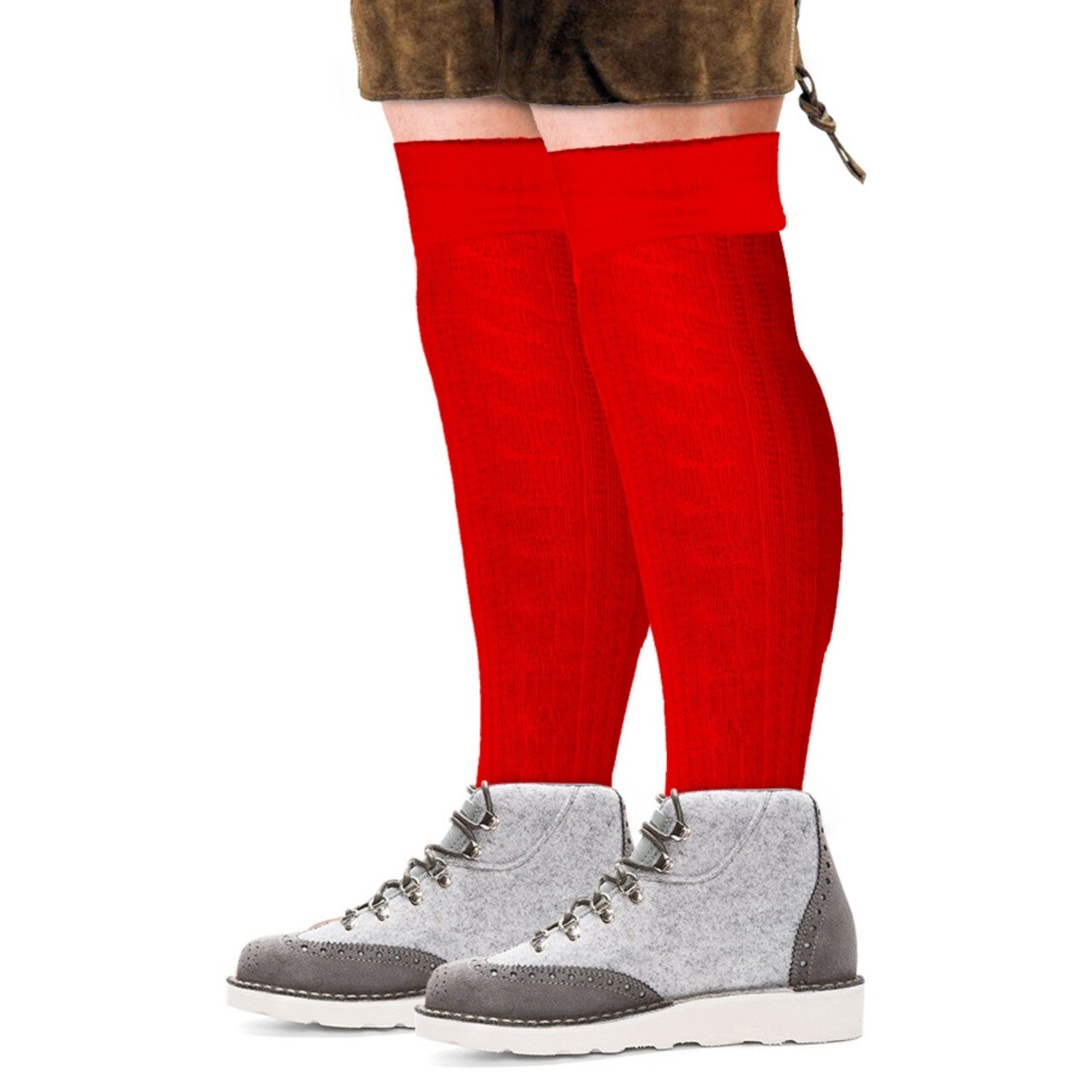 Op deze afbeelding zie je een Accessoires, van het merk PartyXplosion. Tiroler Sokken Lang Rood 39-46