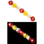 Op deze afbeelding zie je een Accessoires, van het merk PartyXplosion. Hoofdband Met Bloemen En Licht Rood Wit Geel Zonder Batterijen