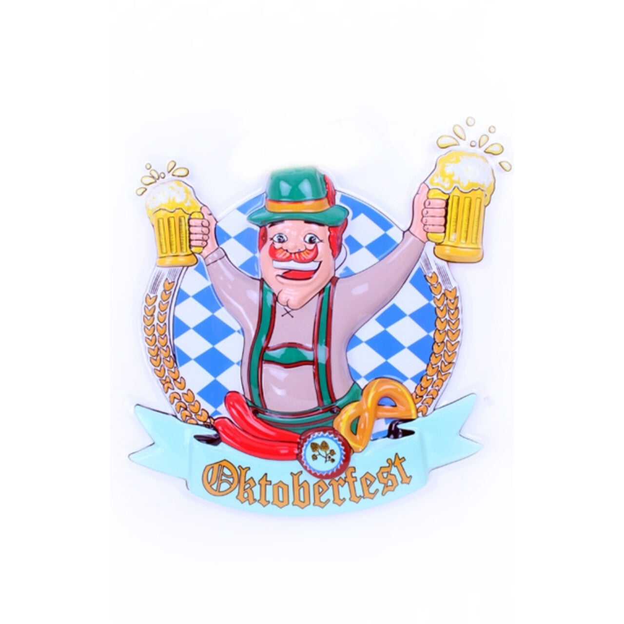 Op deze afbeelding zie je een Decoratie, van het merk PartyXplosion. Wanddeco Oktoberfest Man Met Bierpu