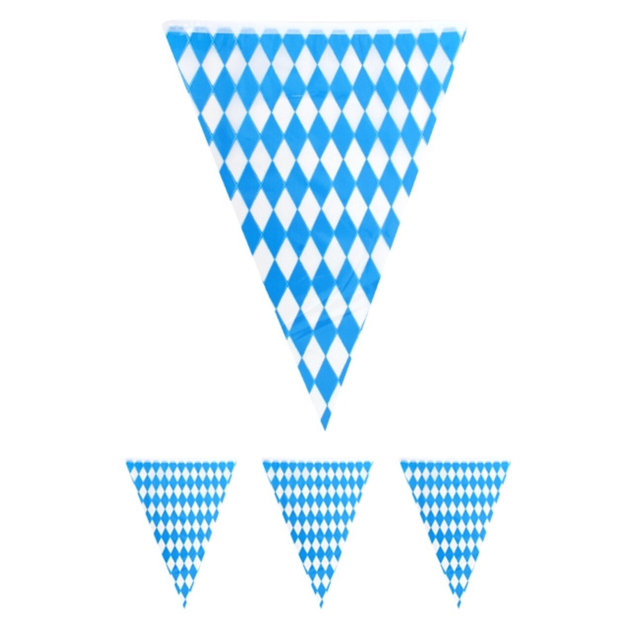 Op deze afbeelding zie je een Decoratie, van het merk PartyXplosion. Vlaggenlijn Oktoberfest Blauw / Wit 1