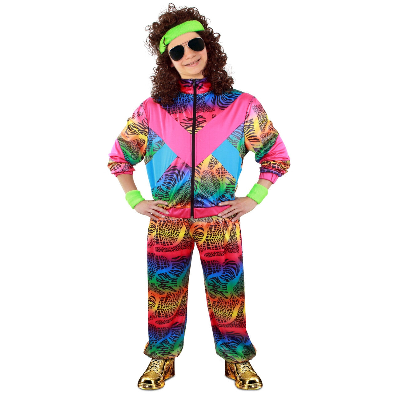 Op deze afbeelding zie je een Kostuums, van het merk PartyXplosion. Fout Is Goed Jaren 80 Kind Kostuum