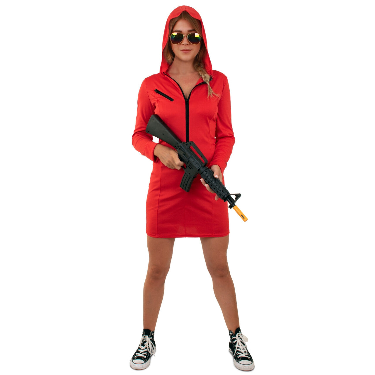 Op deze afbeelding zie je een Kostuums, van het merk PartyXplosion. Casa De Papel Bandita Tokyo Vrouw Kostuum
