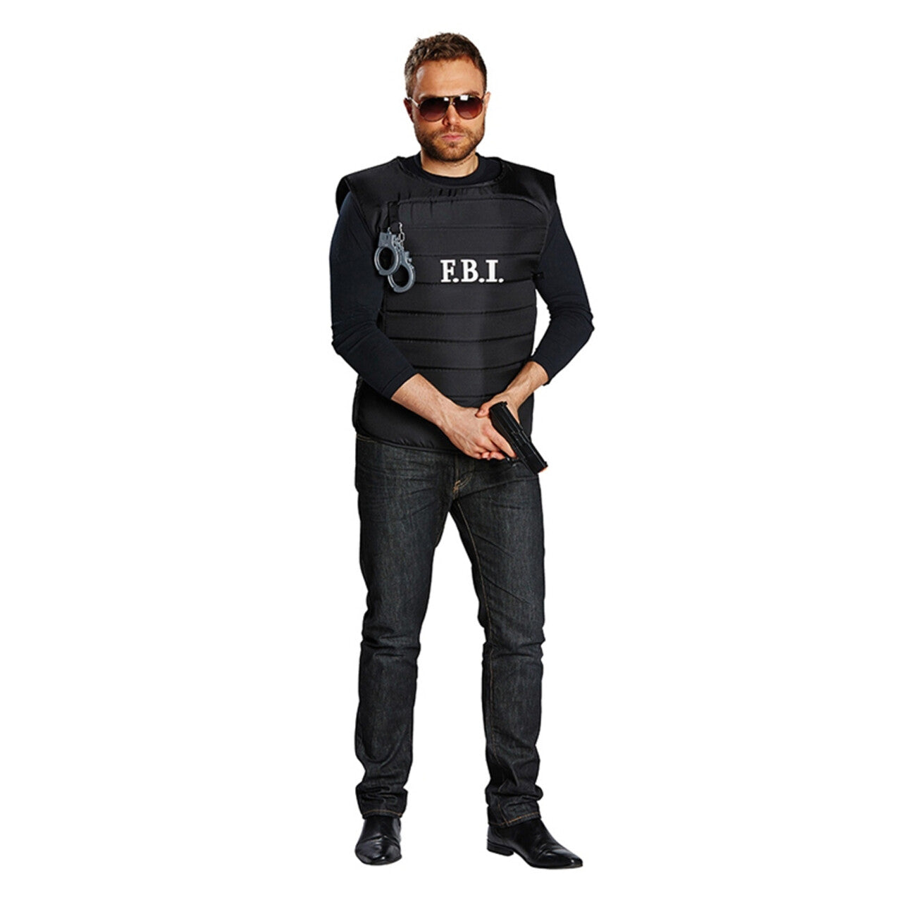 Op deze afbeelding zie je een Kostuums, van het merk PartyXplosion. Fbi Geen Ontsnappen Aan Vest Man