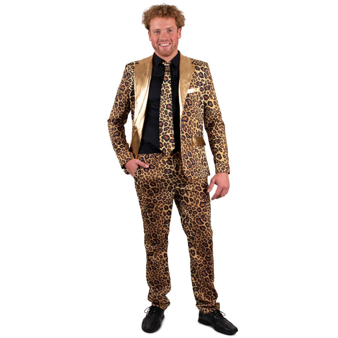 Op deze afbeelding zie je een Kostuums, van het merk PartyXplosion. Panter Chic Man Kostuum