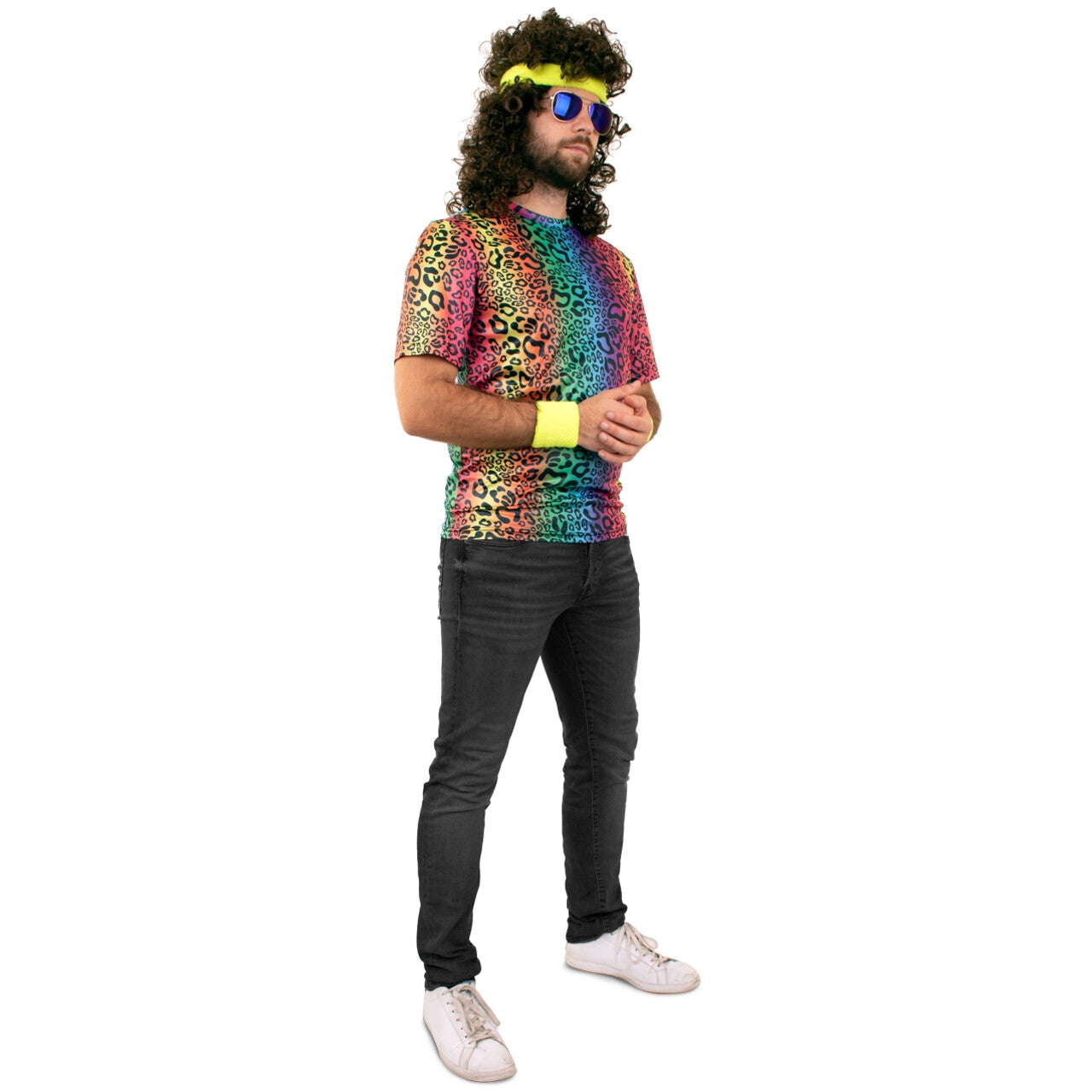 Op deze afbeelding zie je een Kostuums, van het merk PartyXplosion. Felle Regenboog Panter Shirt