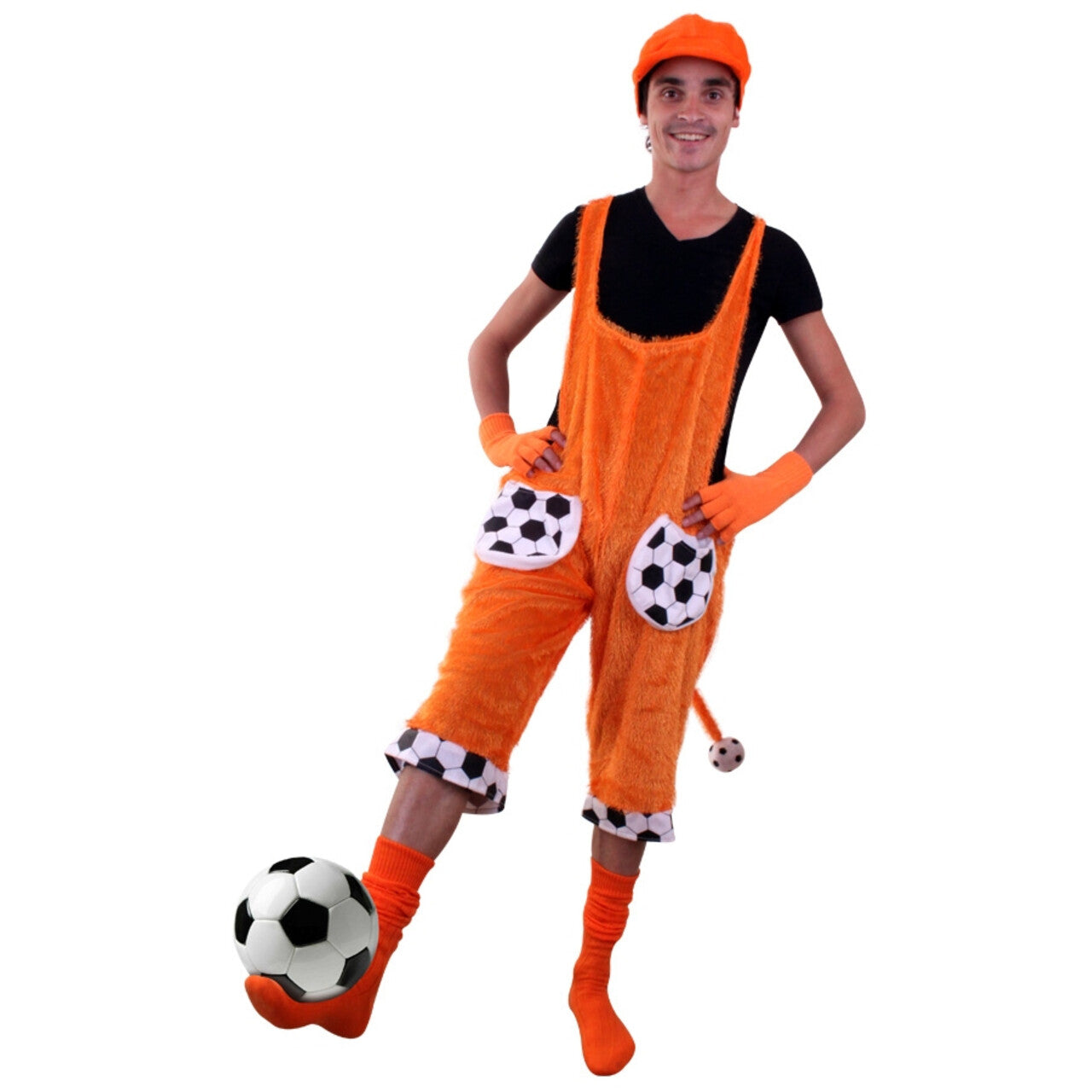 Op deze afbeelding zie je een Kostuums, van het merk PartyXplosion. Ludieke Holland Wk Voetbal Oranje Tuinbroek Kind
