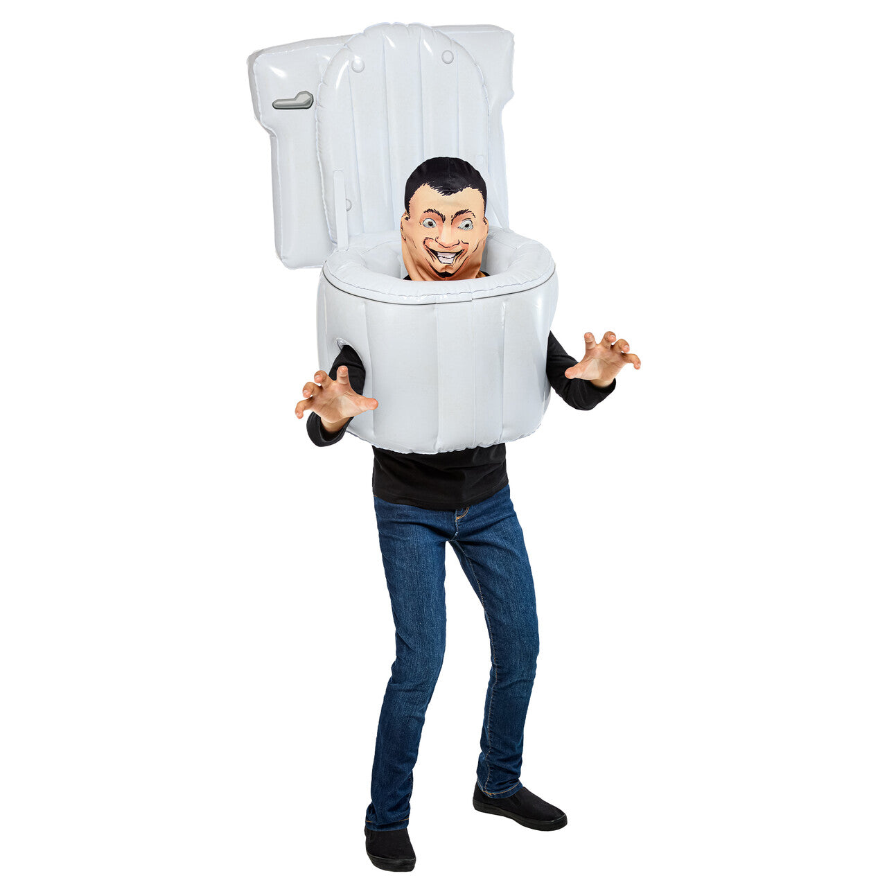Op deze afbeelding zie je een Kostuums, van het merk Rubies. Skibidi Toilet™ Blow-Up Man Kostuum