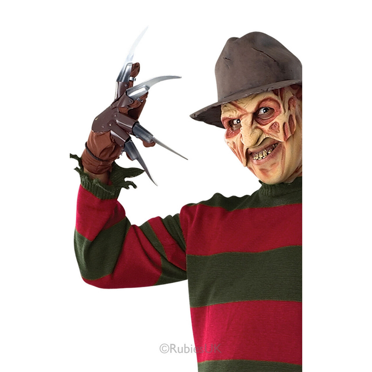 Op deze afbeelding zie je een Accessoires, van het merk Rubies. Freddy Krueger Handschoen Met Nepmessen