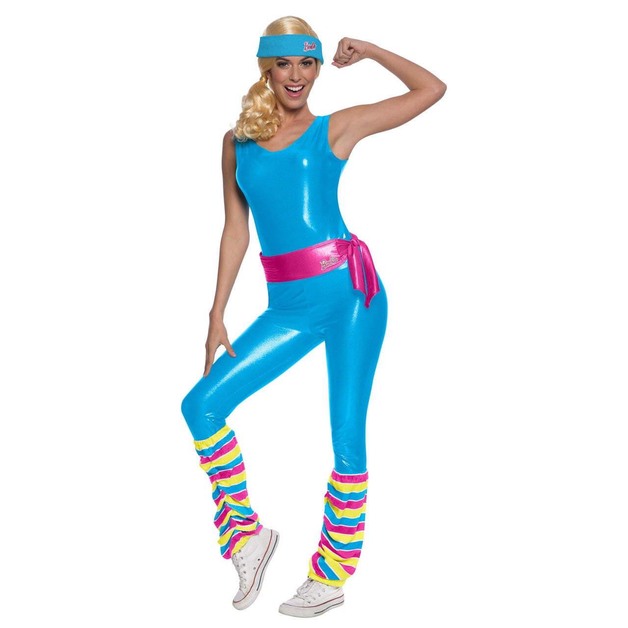 Op deze afbeelding zie je een Kostuums, van het merk Rubies. Blauwe Fitness Barbie™ Deluxe Vrouw Kostuum