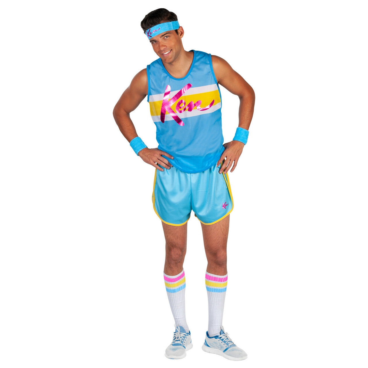 Op deze afbeelding zie je een Kostuums, van het merk Rubies. Blauwe Fitboy Ken™ Deluxe Man Kostuum