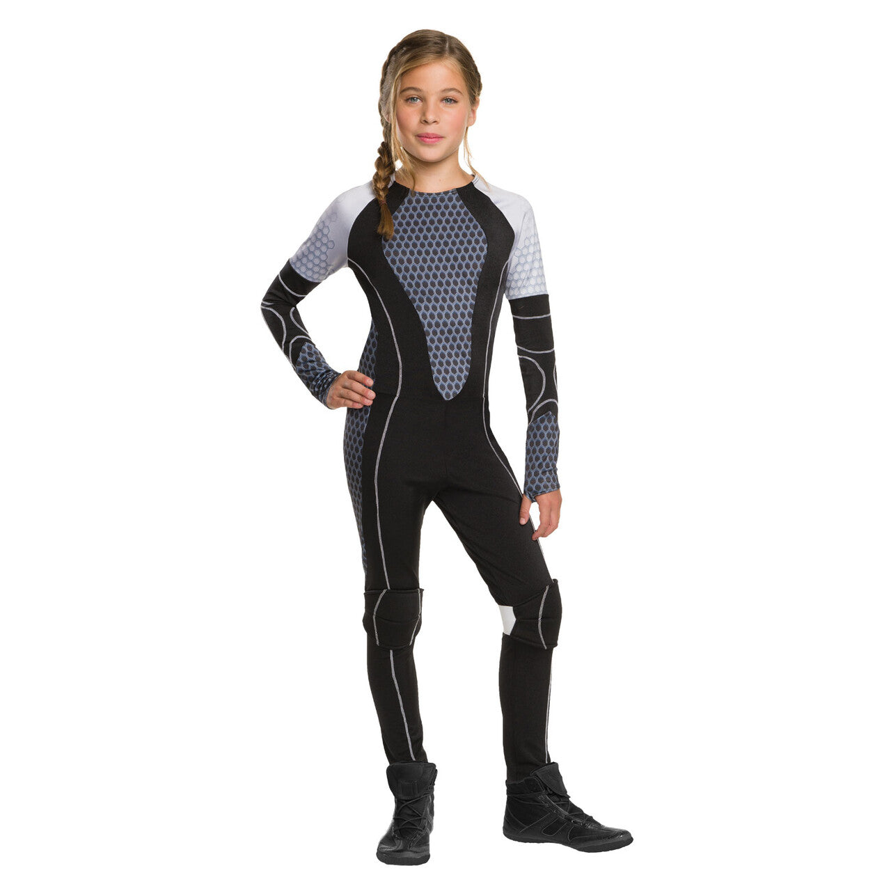 Op deze afbeelding zie je een Kostuums, van het merk Rubies. Katniss Kostuum Meisje