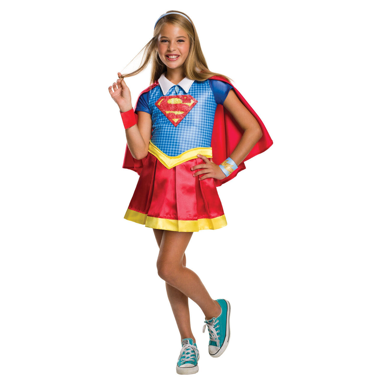 Op deze afbeelding zie je een Kostuums, van het merk Rubies. Supergirl Kostuum Meisje