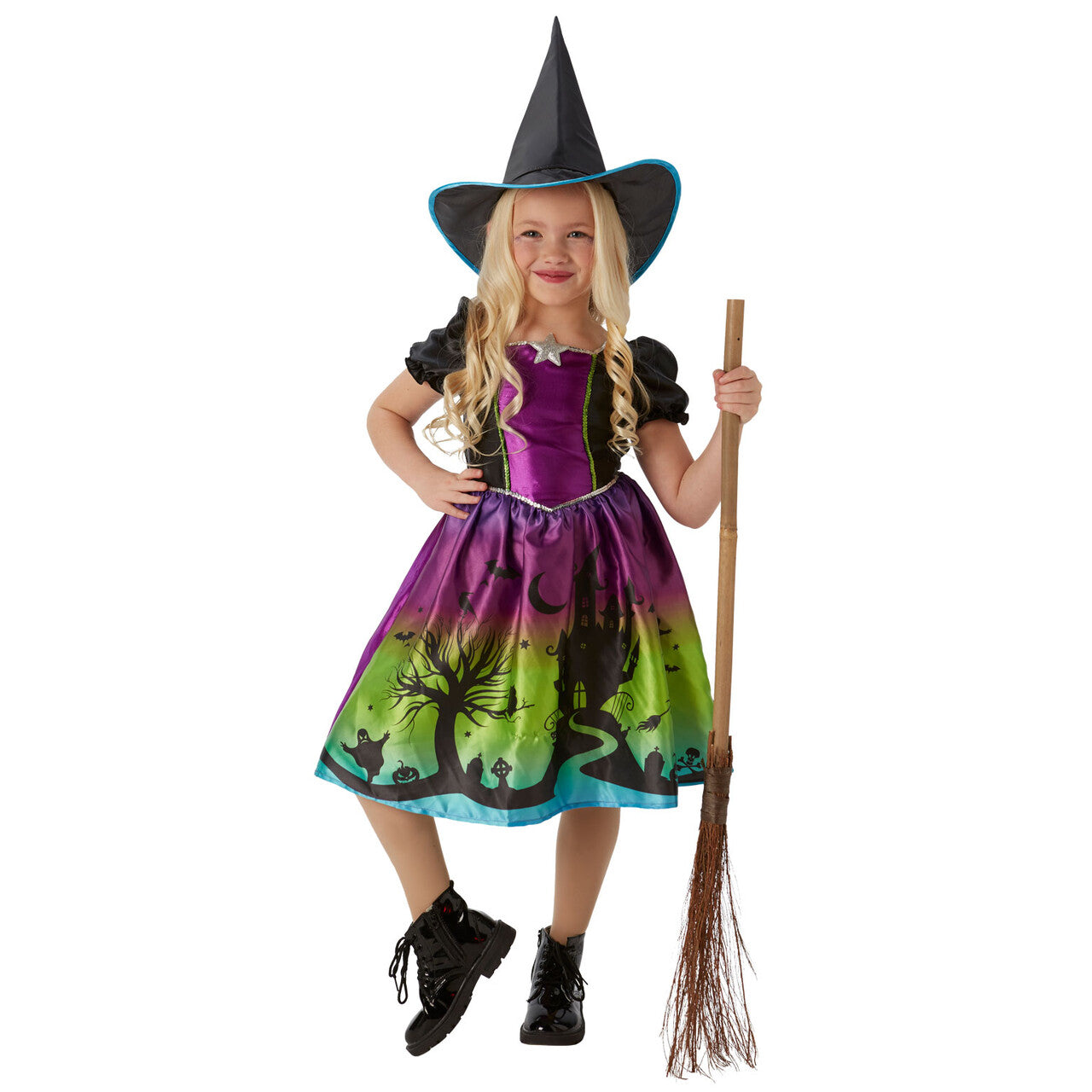 Op deze afbeelding zie je een Kostuums, van het merk Rubies. Ombre Witch Kostuum Meisje