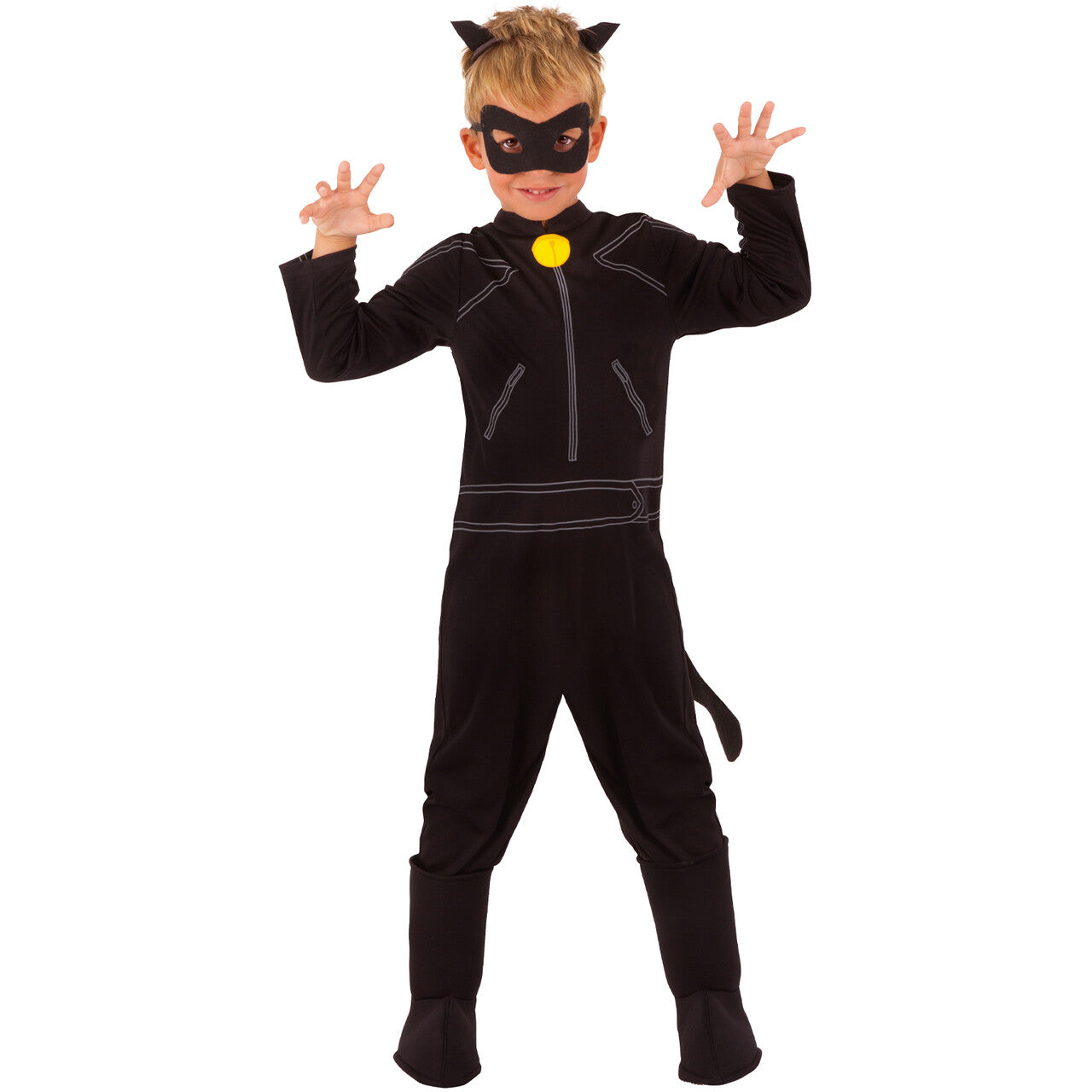 Op deze afbeelding zie je een Kostuums, van het merk Rubies. Cat Noir Kostuum Jongen