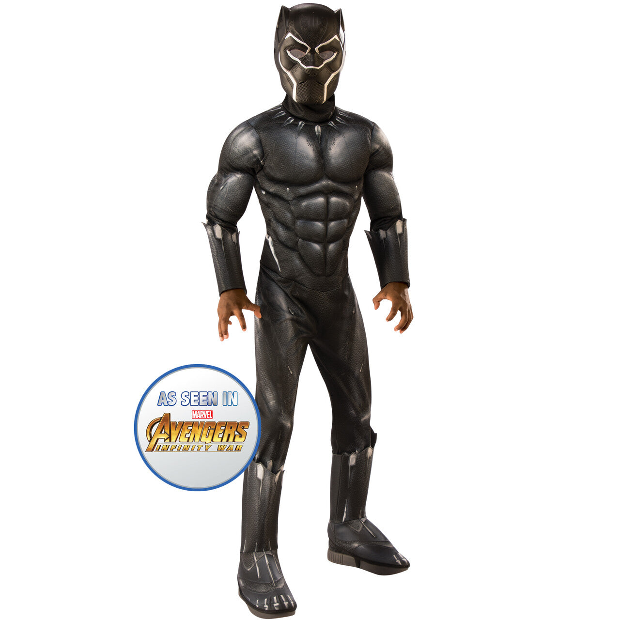 Op deze afbeelding zie je een Kostuums, van het merk Rubies. Black Panther Kostuum Jongen