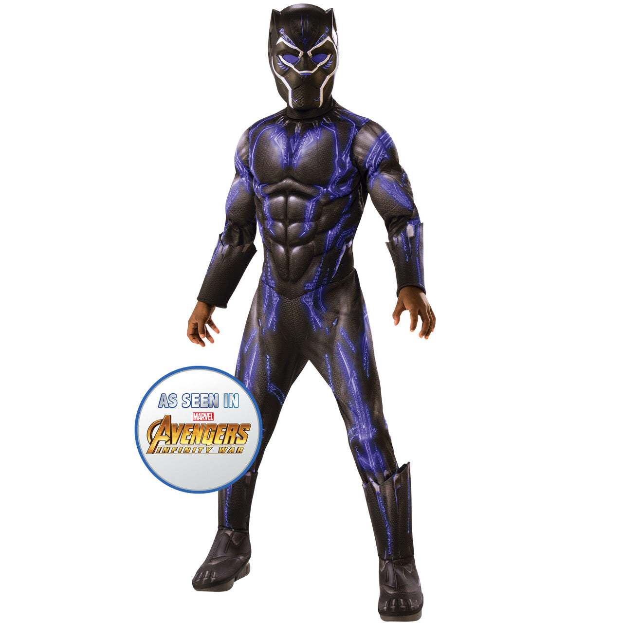 Op deze afbeelding zie je een Kostuums, van het merk Rubies. Black Panther Battle Suit Kostuum Jongen