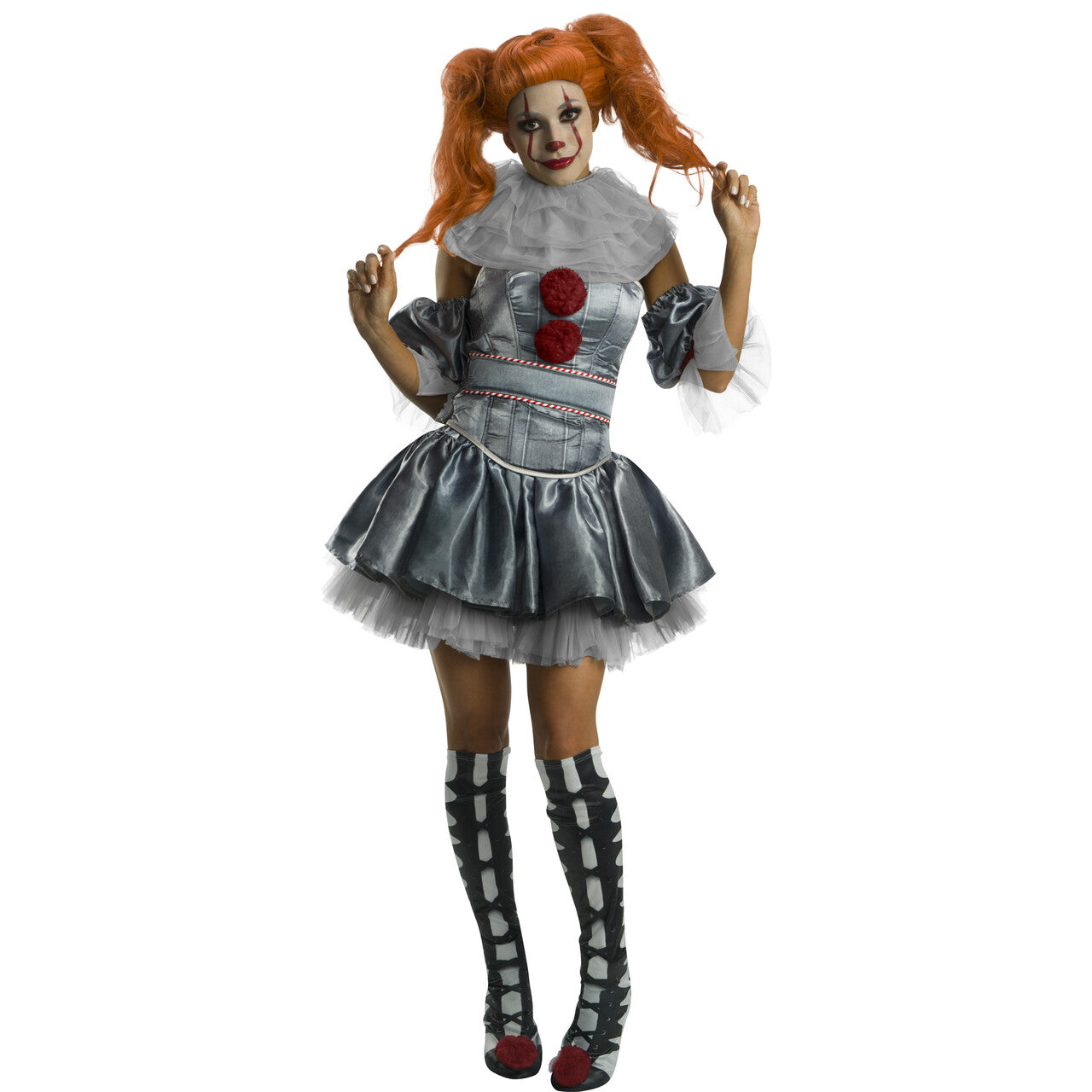 Op deze afbeelding zie je een Kostuums, van het merk Rubies. Vrouwelijk Pennywise Kostuum