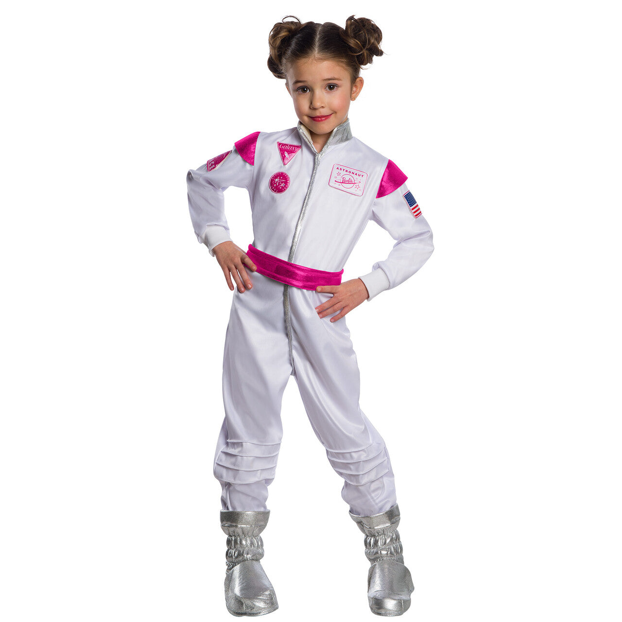 Op deze afbeelding zie je een Kostuums, van het merk Rubies. Kinder Astronaut Barbie Kostuum Meisje