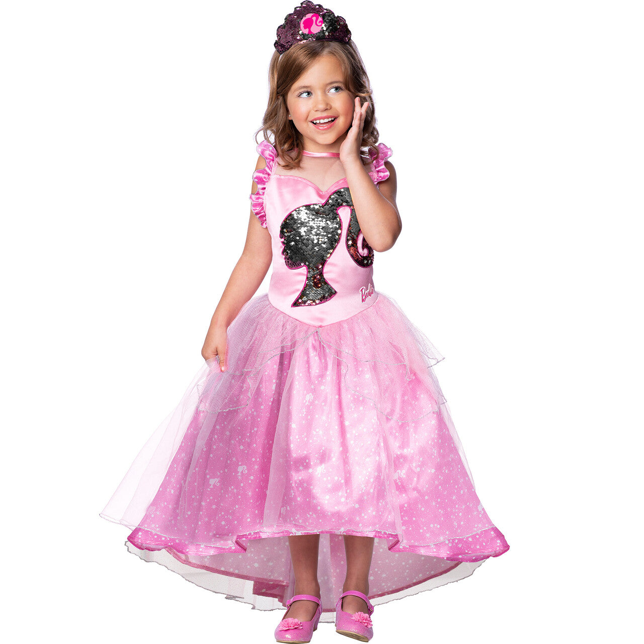 Op deze afbeelding zie je een Kostuums, van het merk Rubies. Kinder Princess Barbie Kostuum Meisje