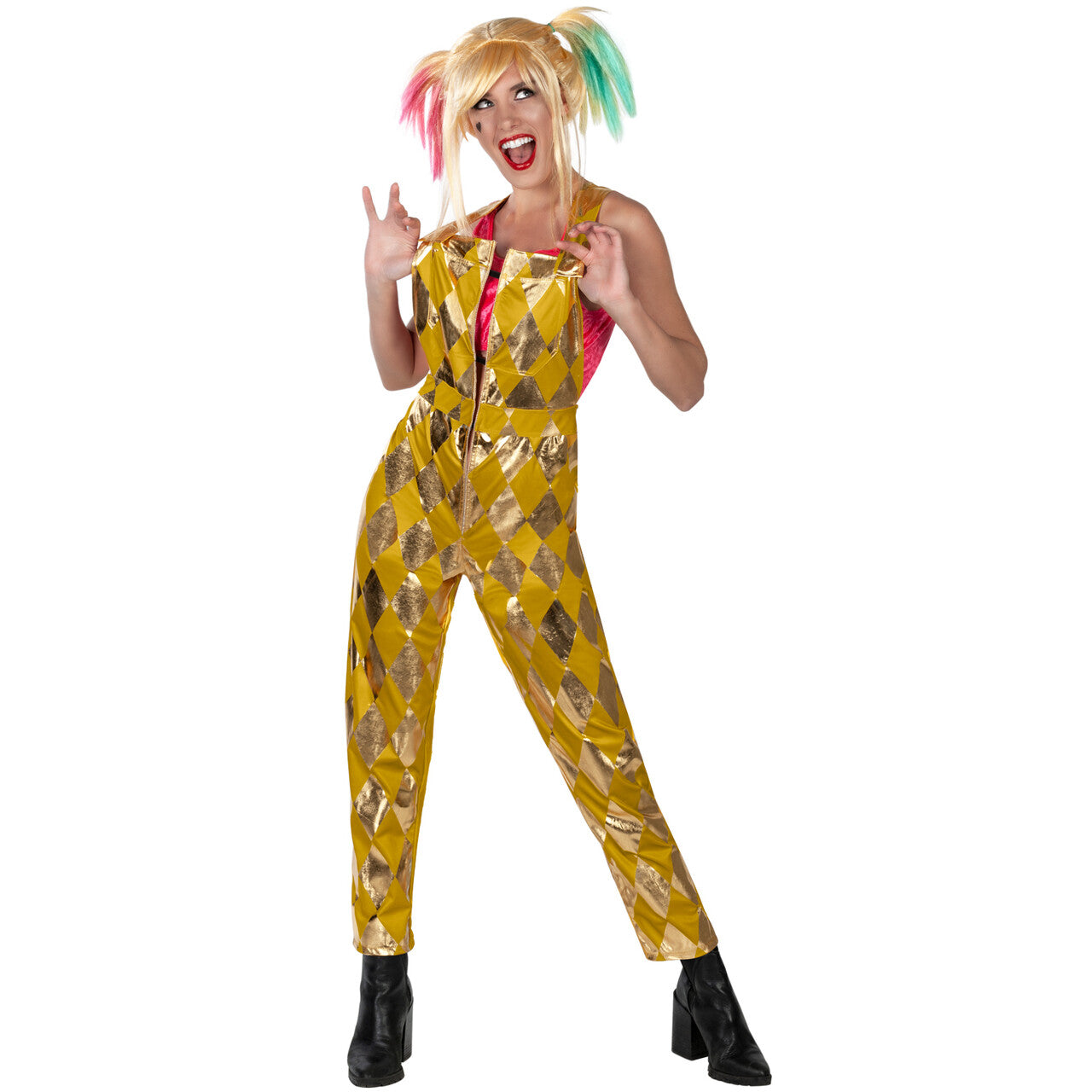Op deze afbeelding zie je een Kostuums, van het merk Rubies. Harley Quinn Jumpsuit Vrouw Kostuum