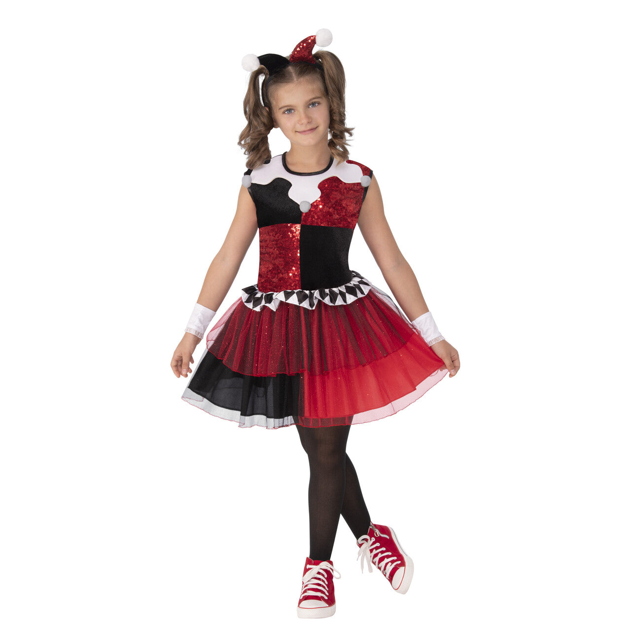 Op deze afbeelding zie je een Kostuums, van het merk Rubies. Harley Quinn Jurkje Kostuum Meisje