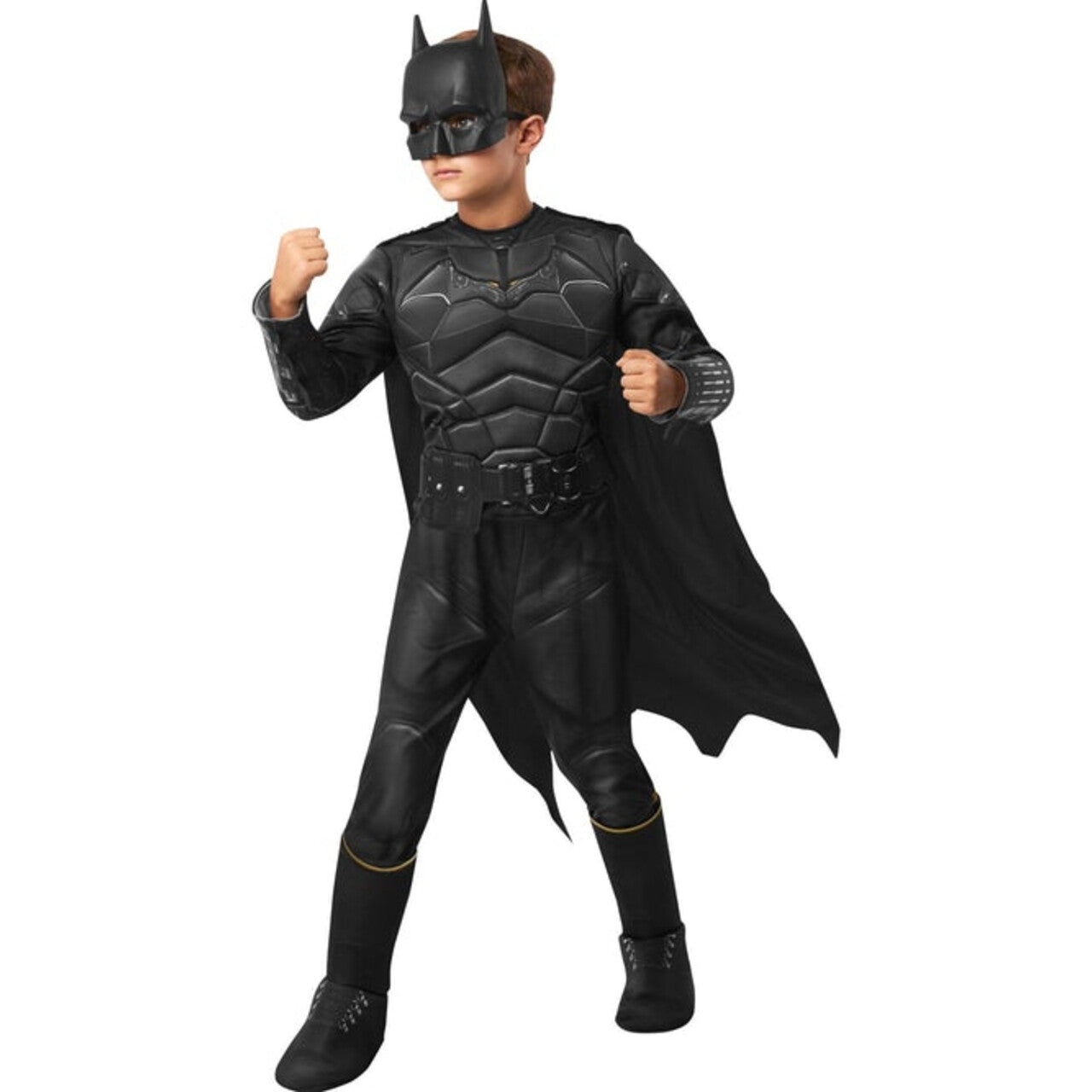 Op deze afbeelding zie je een Kostuums, van het merk Rubies. The Batman Dark Knight Kostuum Jongen