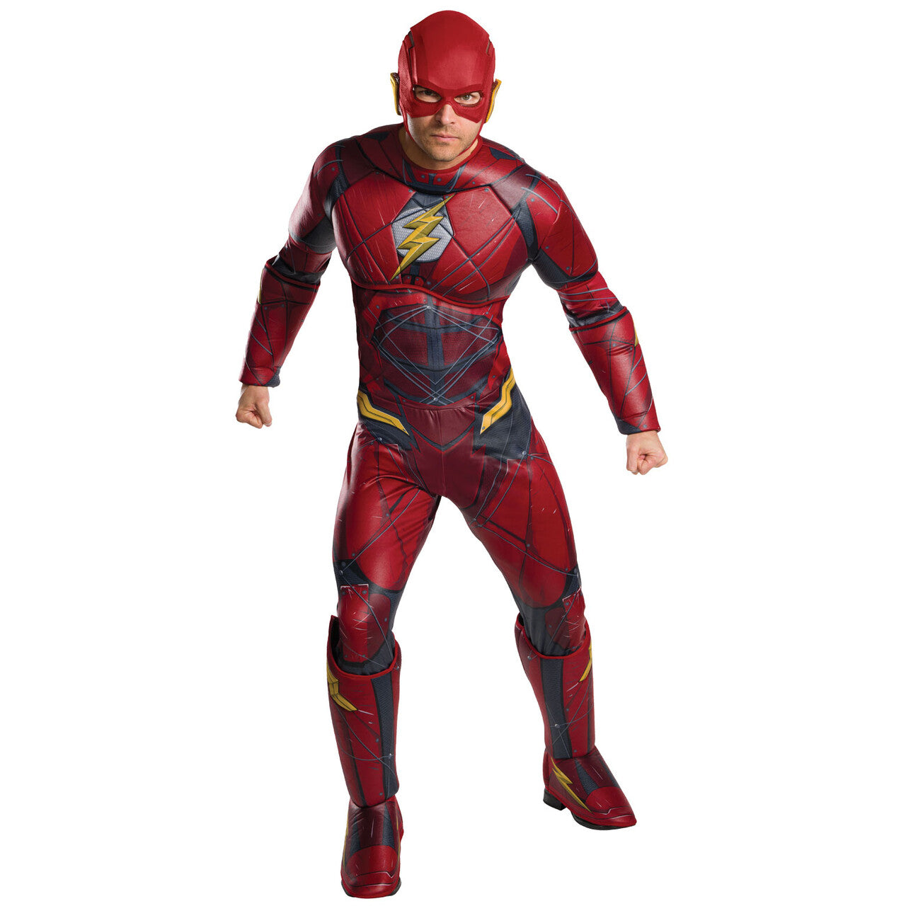 Op deze afbeelding zie je een Kostuums, van het merk Rubies. The Flash Super Kostuum Man