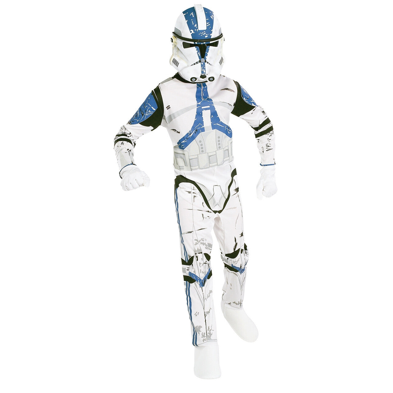 Op deze afbeelding zie je een Kostuums, van het merk Rubies. Origineel Clonetrooper Pak Met Masker Kind