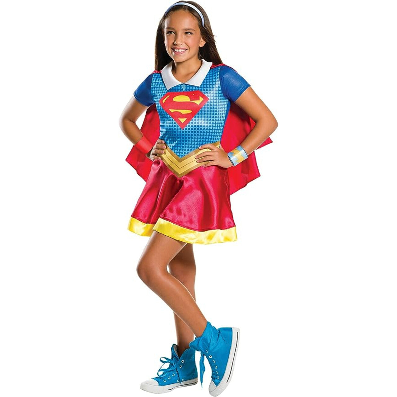 Op deze afbeelding zie je een Kostuums, van het merk Rubies. Onverslaanbare Supergirl Nicht Van Superman Meisje Kostuum