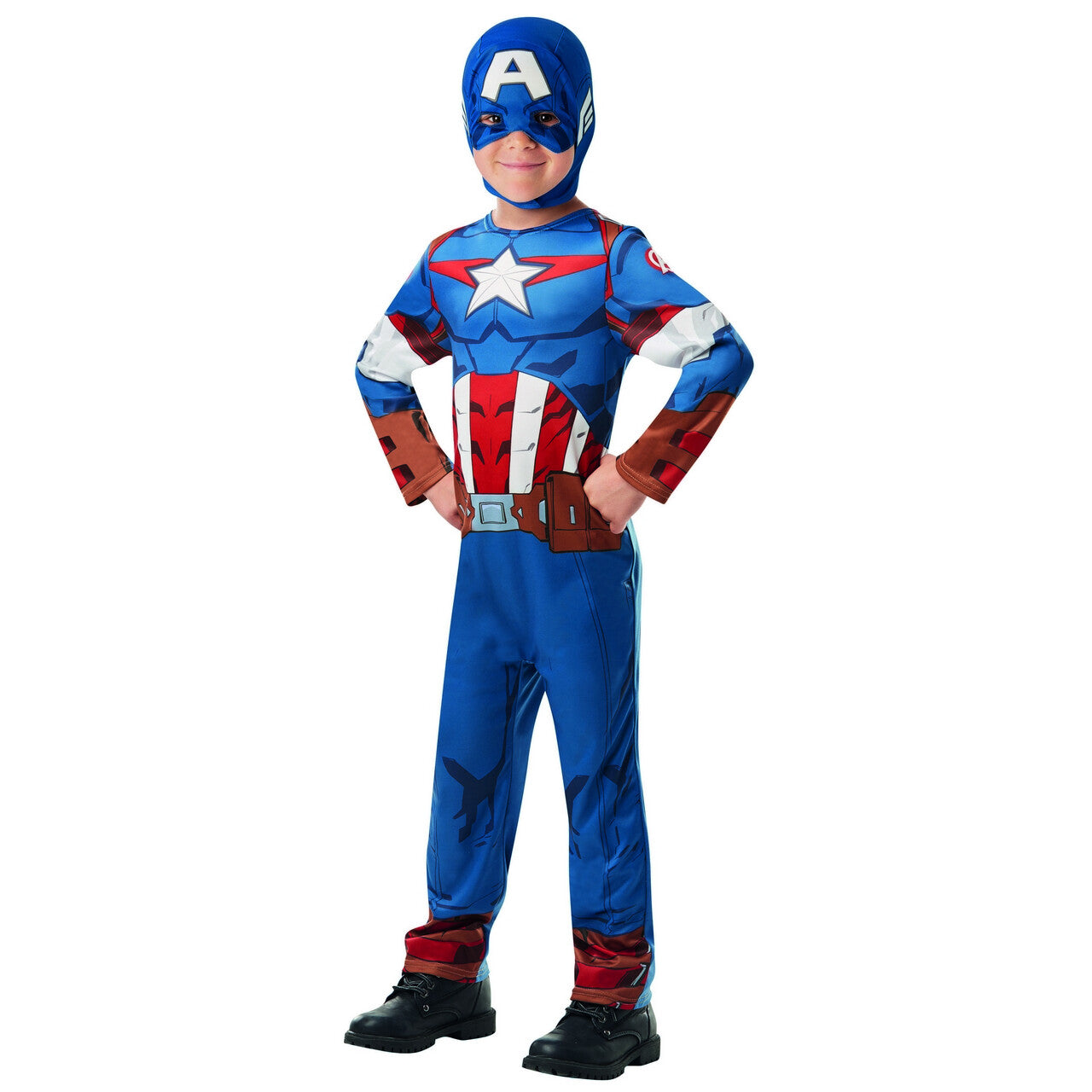 Op deze afbeelding zie je een Kostuums, van het merk Rubies. Superheld Captain America Classic Jongen Kostuum