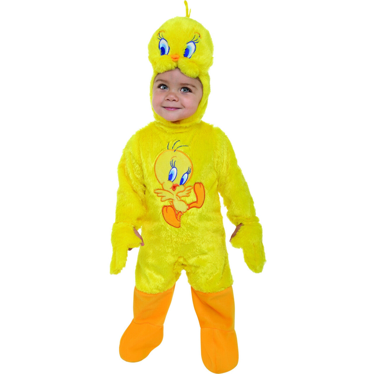Op deze afbeelding zie je een Kostuums, van het merk Rubies. Tweety Klein Looney Tunes Vogeltje Romper Kind Kostuum