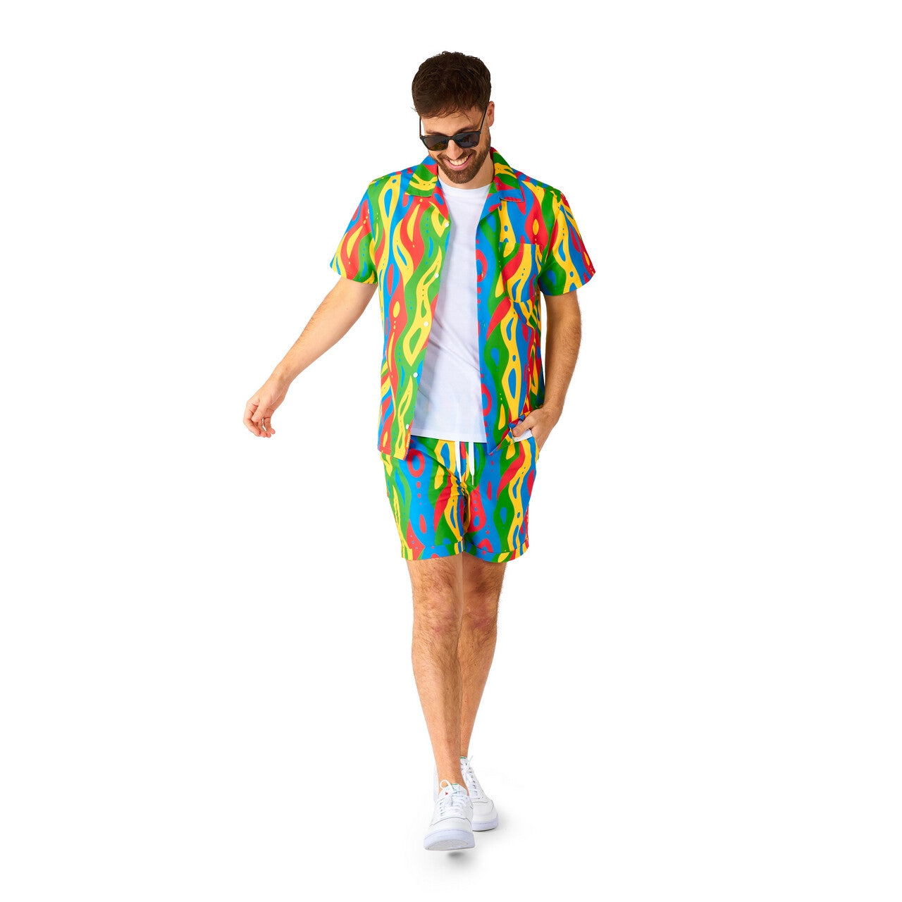 Op deze afbeelding zie je een Kostuums, van het merk Opposuits. Loopy Lines Summer Man Kostuum