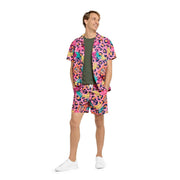 Op deze afbeelding zie je een Kostuums, van het merk Opposuits. Jazzy Jungle Roze Man Kostuum