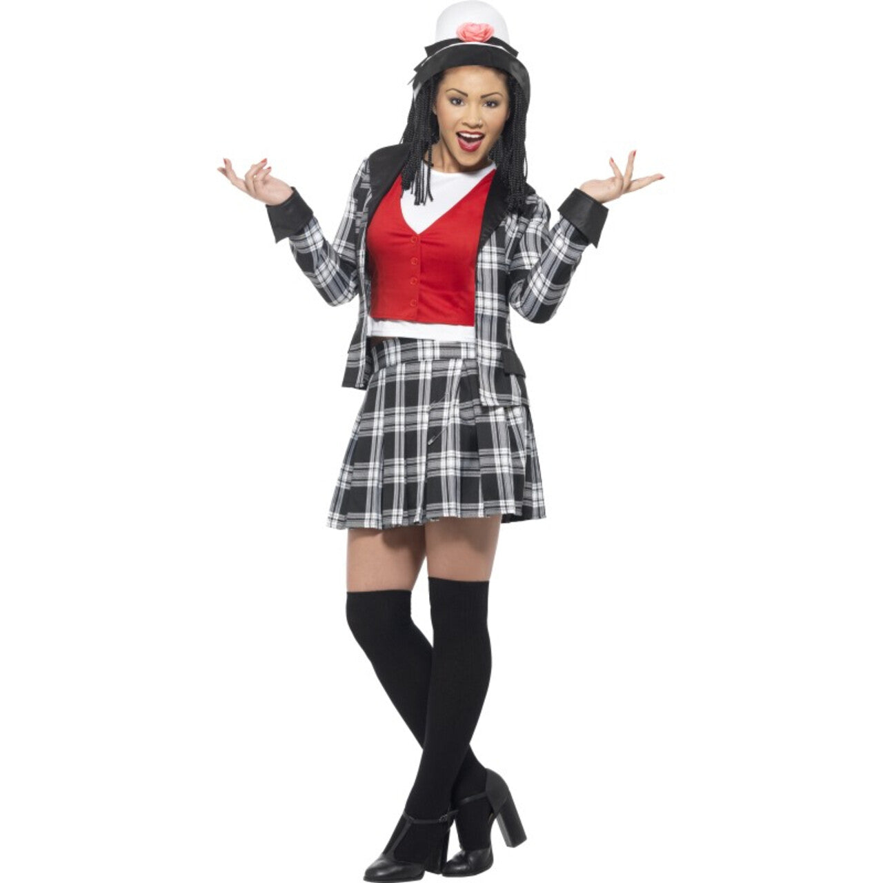 Op deze afbeelding zie je een Kostuums, van het merk Smiffy's. Clueless Dionne Schooluinform Vrouw Kostuum