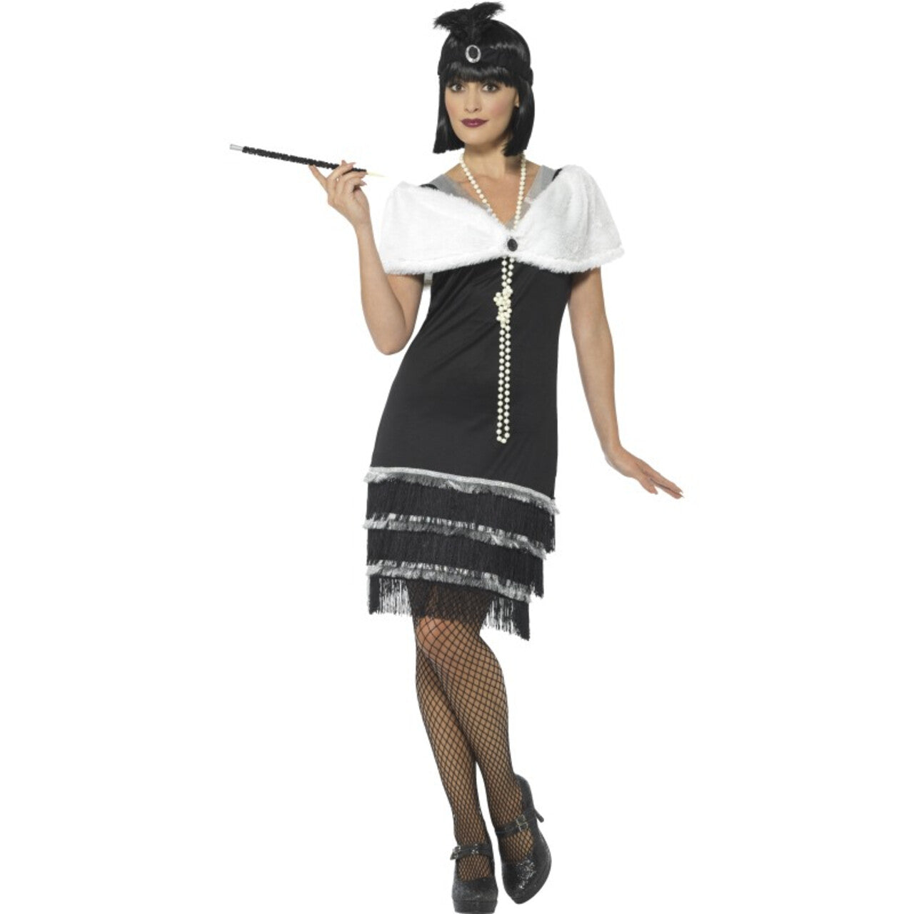 Op deze afbeelding zie je een Kostuums, van het merk Smiffy's. Jazzy Big Band Flapper Vrouw Kostuum